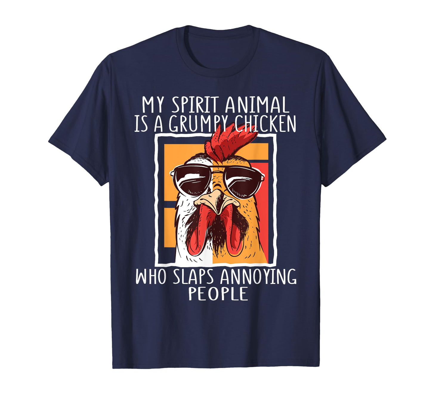 My Spirit Animal Is A Grumpy Chicken Funny Retro Vintage T-Shirt