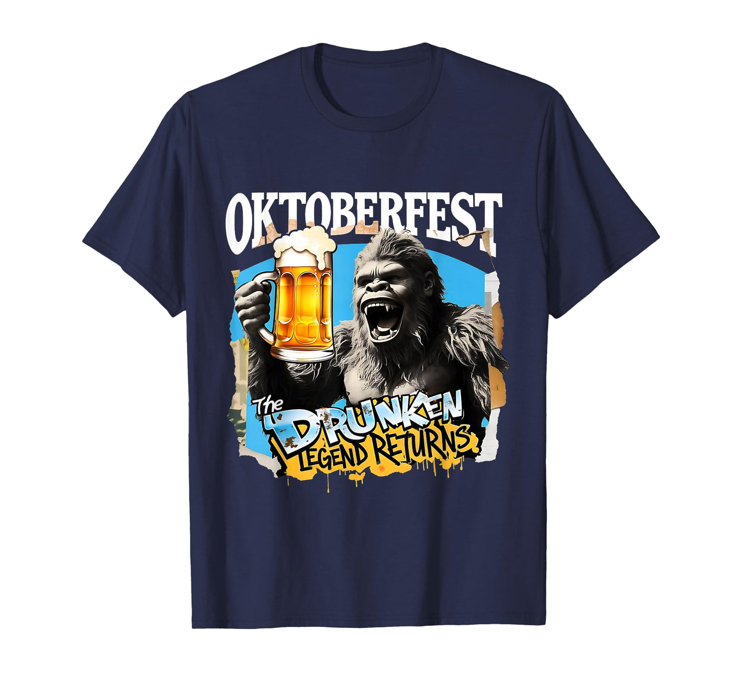 Oktoberfest Bigfoot The Drunken Legend Returns Beer Party T-Shirt