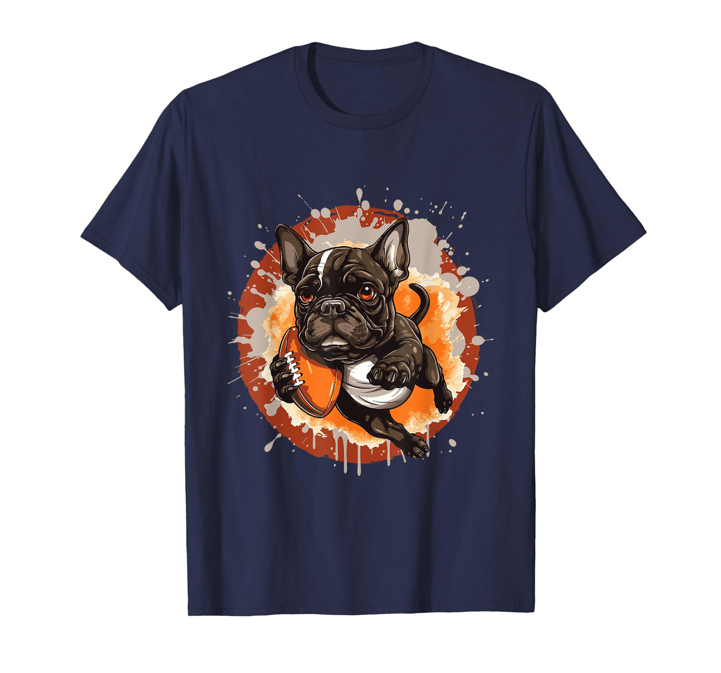 French Bulldog Dog Playing American Football T-Shirt