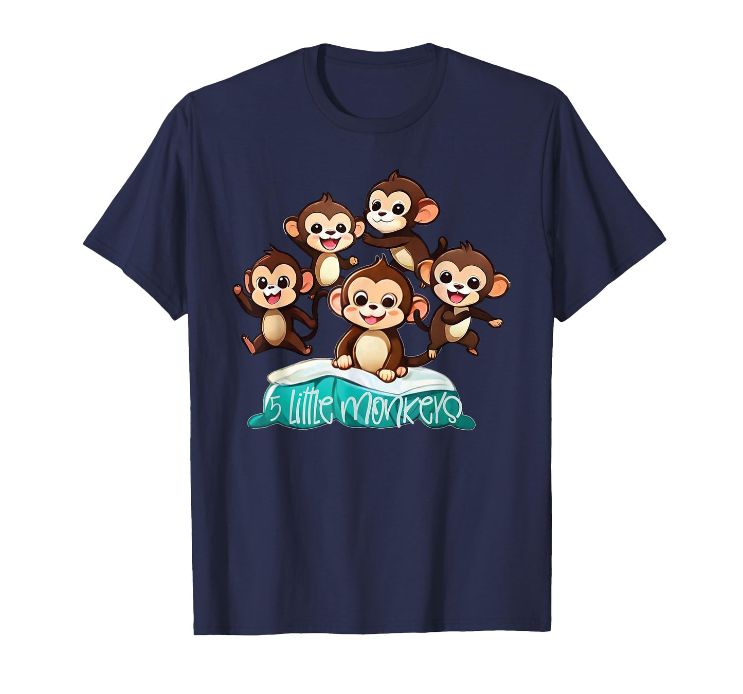 Cool Five Little Monkeys Jumping on The Bed for kids T-Shirt