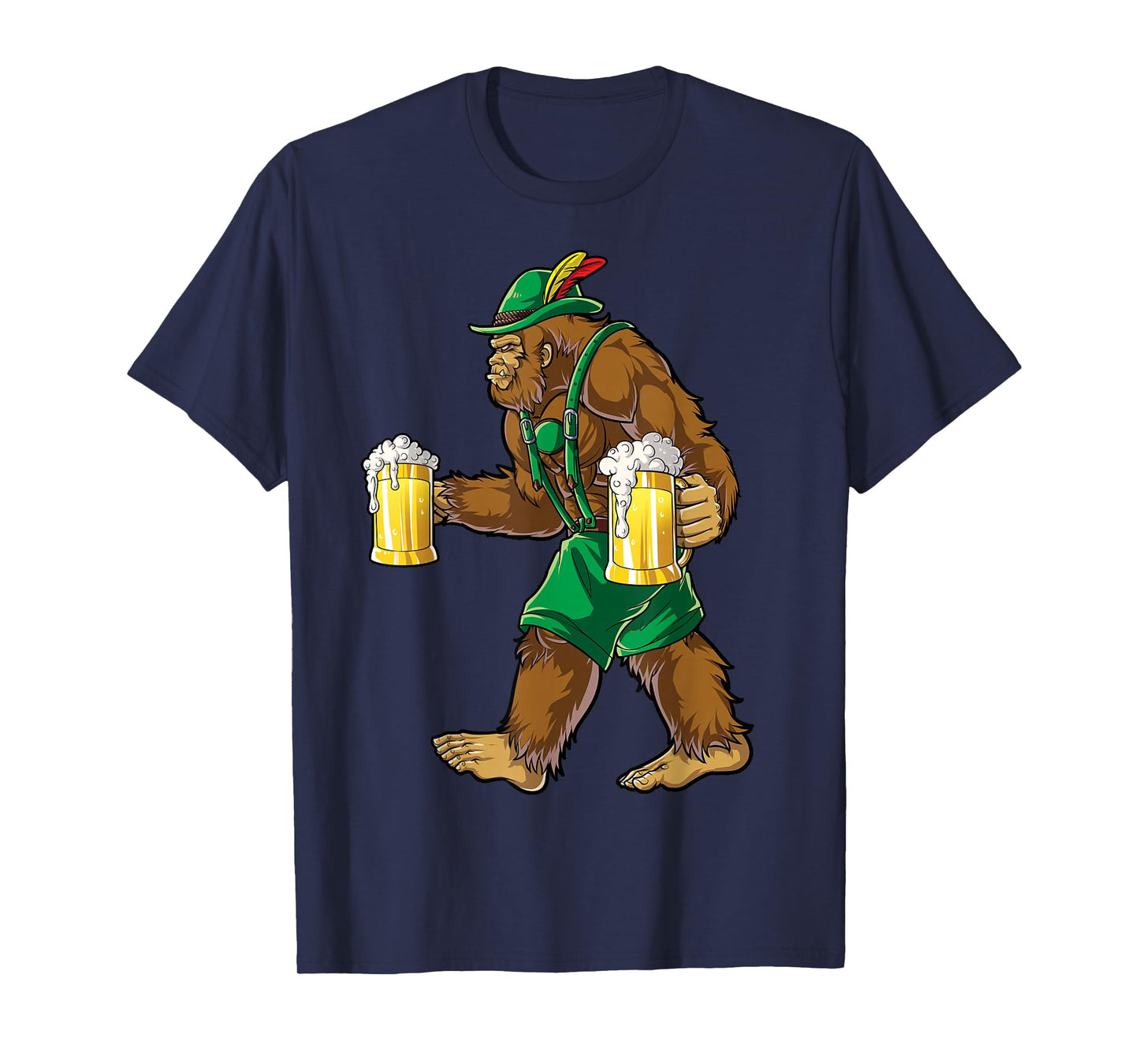 Bigfoot Lederhosen Oktoberfest Men Prost Beer Mug T-Shirt