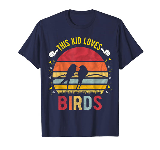 This Kid Loves Birds Boys and Girls Bird Gift T-Shirt