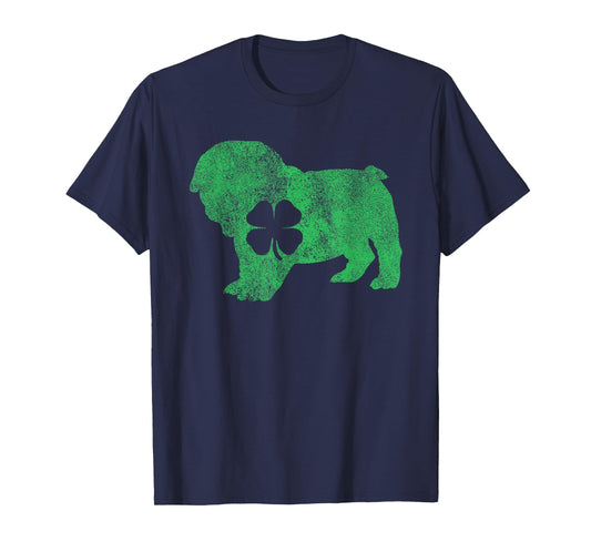 St. Patrick's Day Dog Bulldog Shamrock Men Women Gift T-Shirt