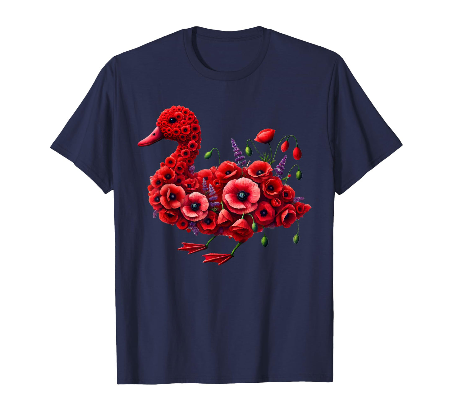 Poppy Duck Flower Gardening Floral T-Shirt