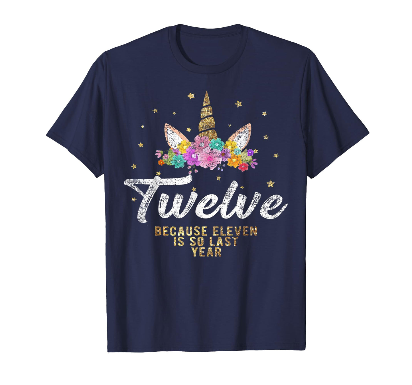 Unicorn Birthday Girl T Shirt For 12 Years Old Tee Gift 12th T-Shirt