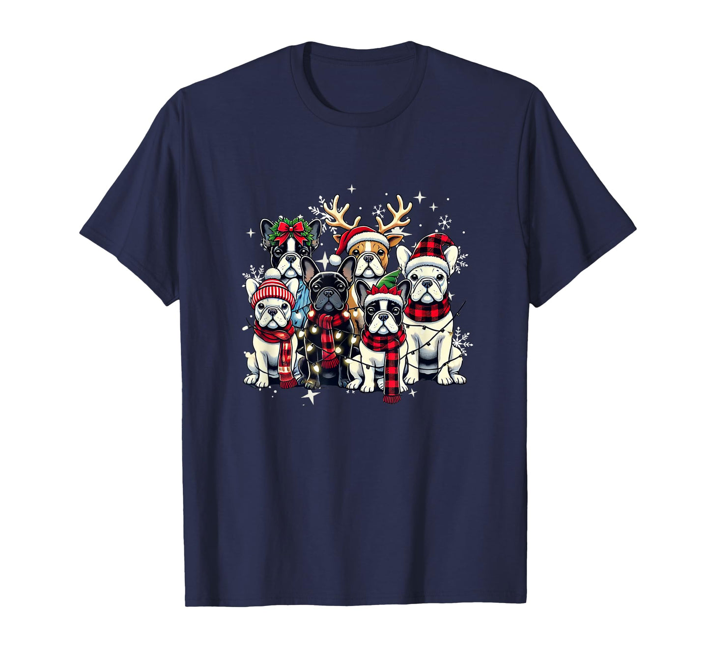 French Bulldog Christmas Buffalo Plaid Xmas Frenchie Lover Men Women Kids T-Shirt