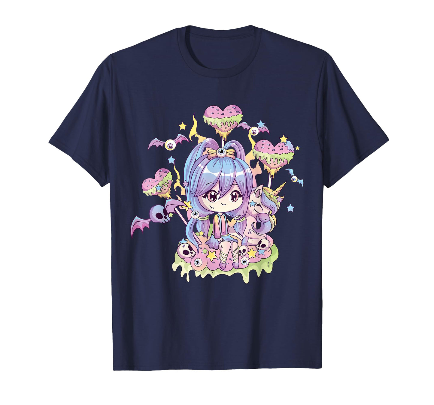 Pastel Goth Cute Creepy Girl Unicorn Kawaii Menhera Witchy T-Shirt
