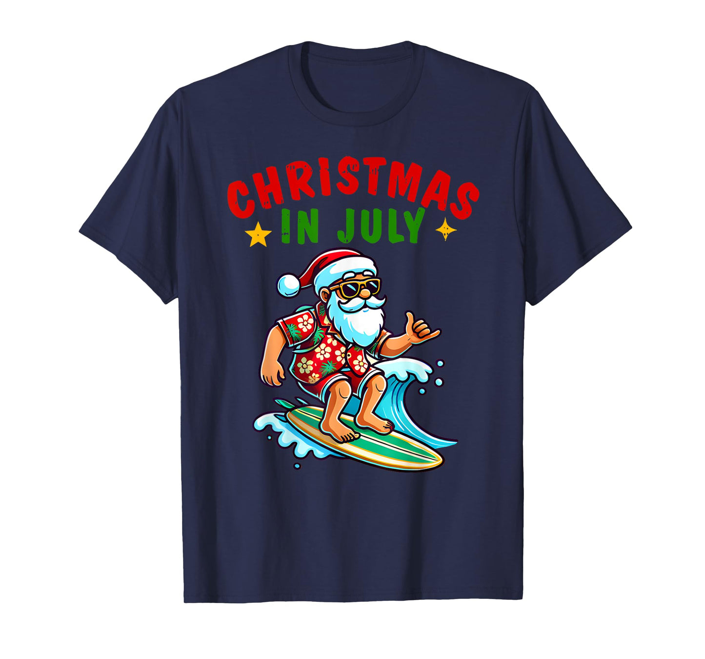 Christmas In July Shirt Boys Kids Santa Surfing Summer Xmas T-Shirt
