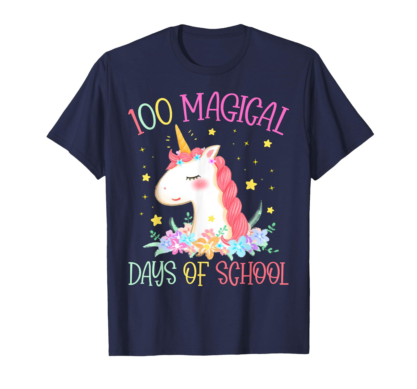 100th Day of School Unicorn 100 Magical Days Girls Teacher T-Shirt