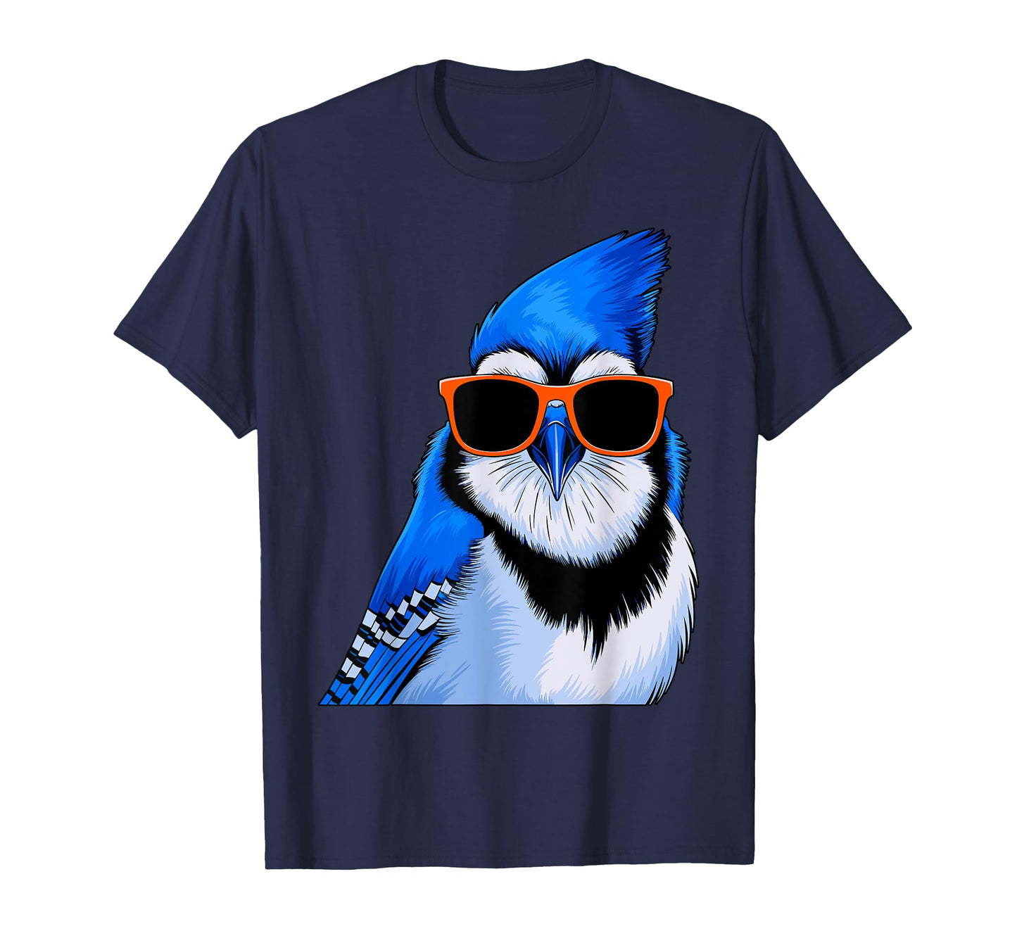Blue Jay Bird with Sunglasses Birdwatching T-Shirt