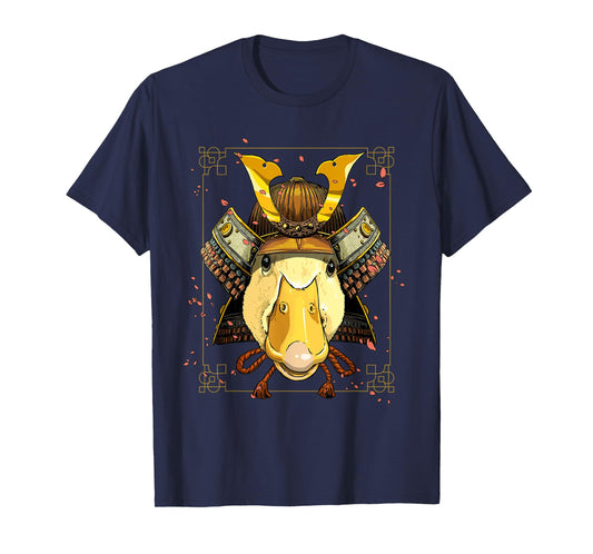 Japanese Samurai Duck Bird Animal Face Waterfowl Duck Lover T-Shirt