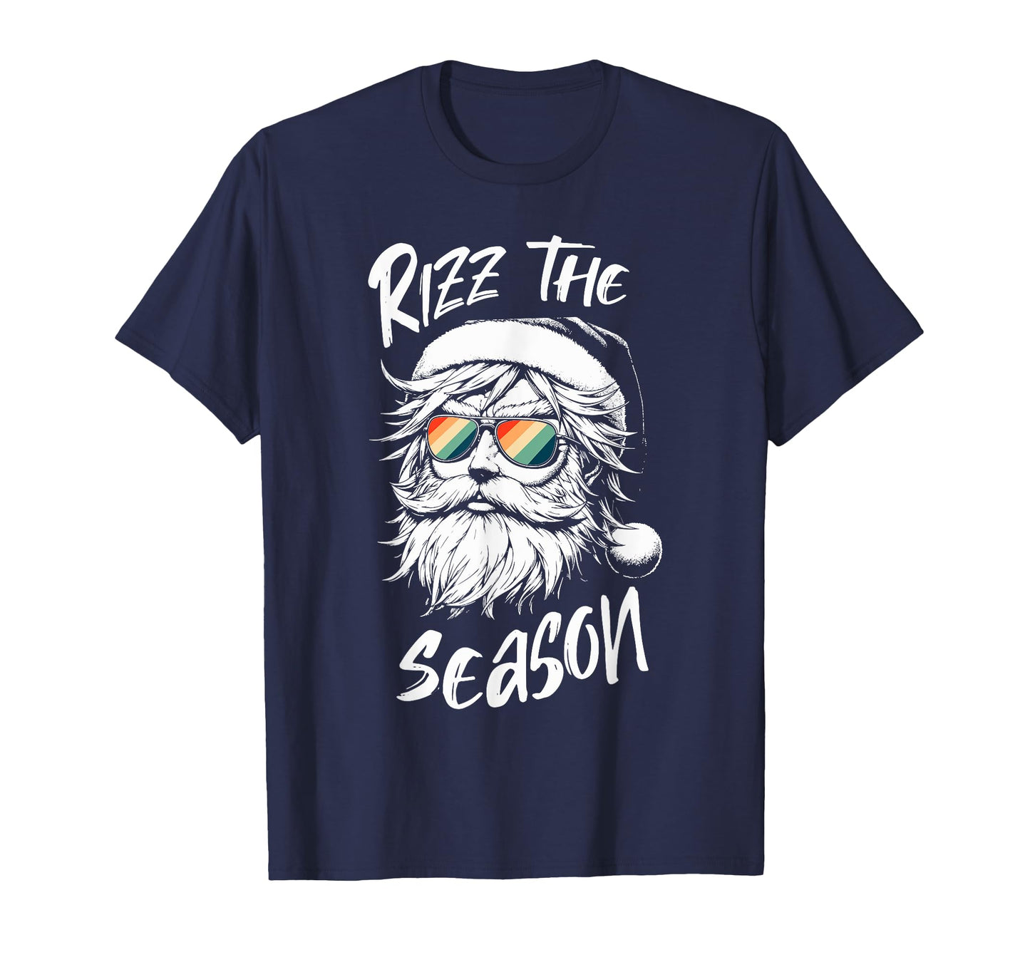 Rizz The Season Kids Teens School Cool Christmas Santa Claus T-Shirt