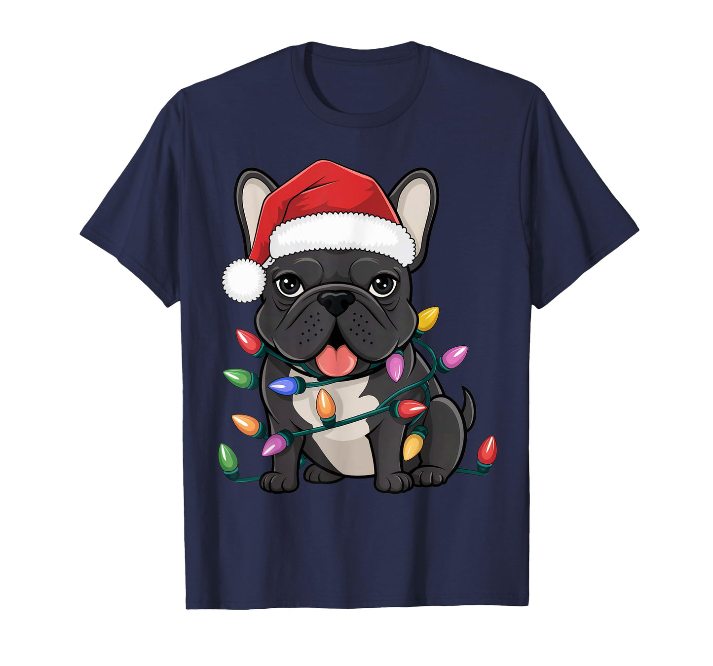 French Bulldog Christmas Lights Xmas Dogs Gifts Men Women T-Shirt