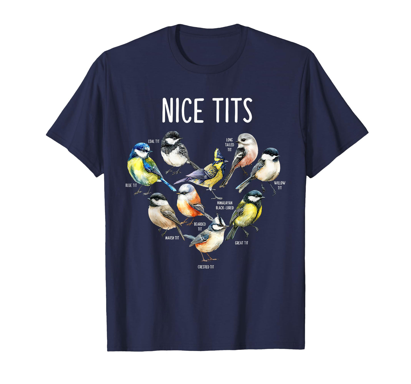 Retro Funny Nice Tits Birds Birdwatcher Bird Watching Humor T-Shirt
