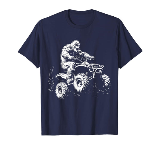 ATV 4 Wheeler Quad Bigfoot Sasquatch Funny T-Shirt