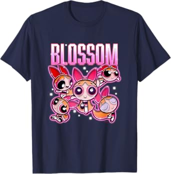The Powerpuff Girls Blossom Chrome Multi Pose T-Shirt