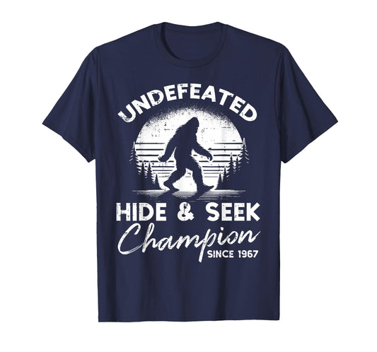 Bigfoot Undefeated Hide Seek Champion Sasquatch Men Women T-Shirt