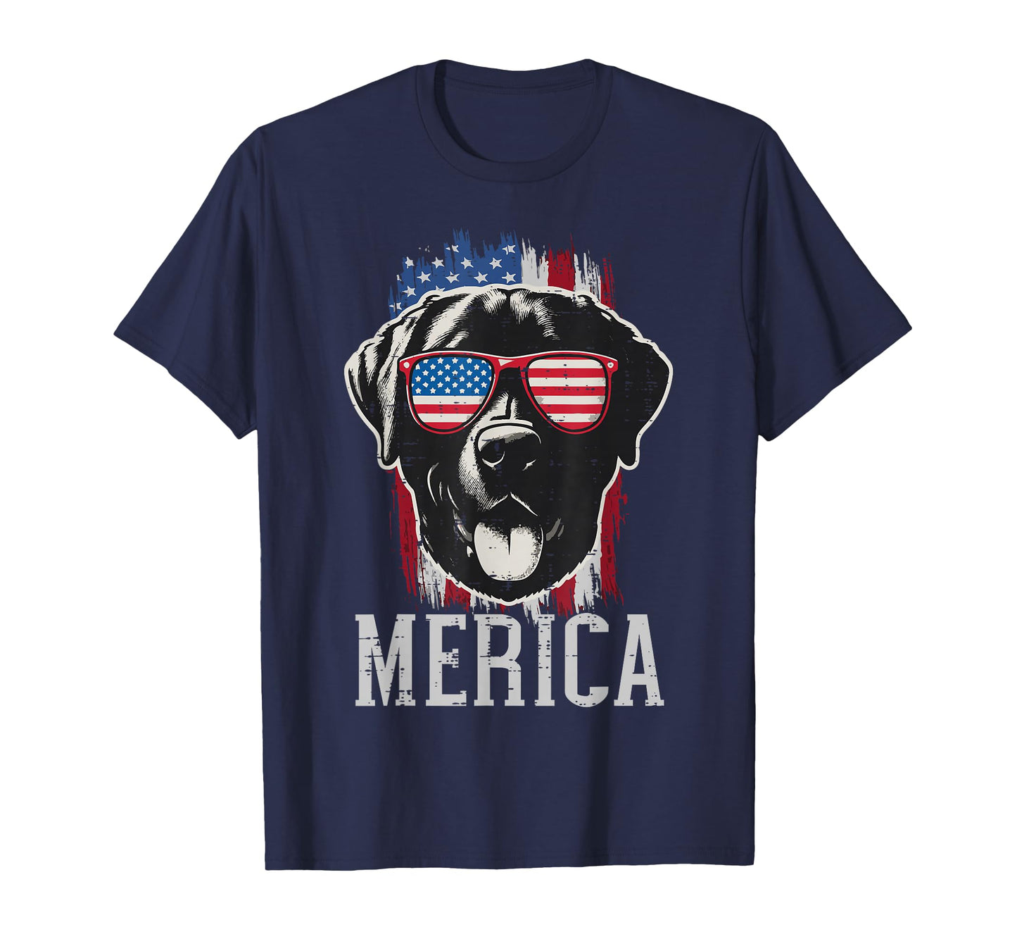 4th Of July Dog Labrador Merica US Flag Men Women Kids T-Shirt