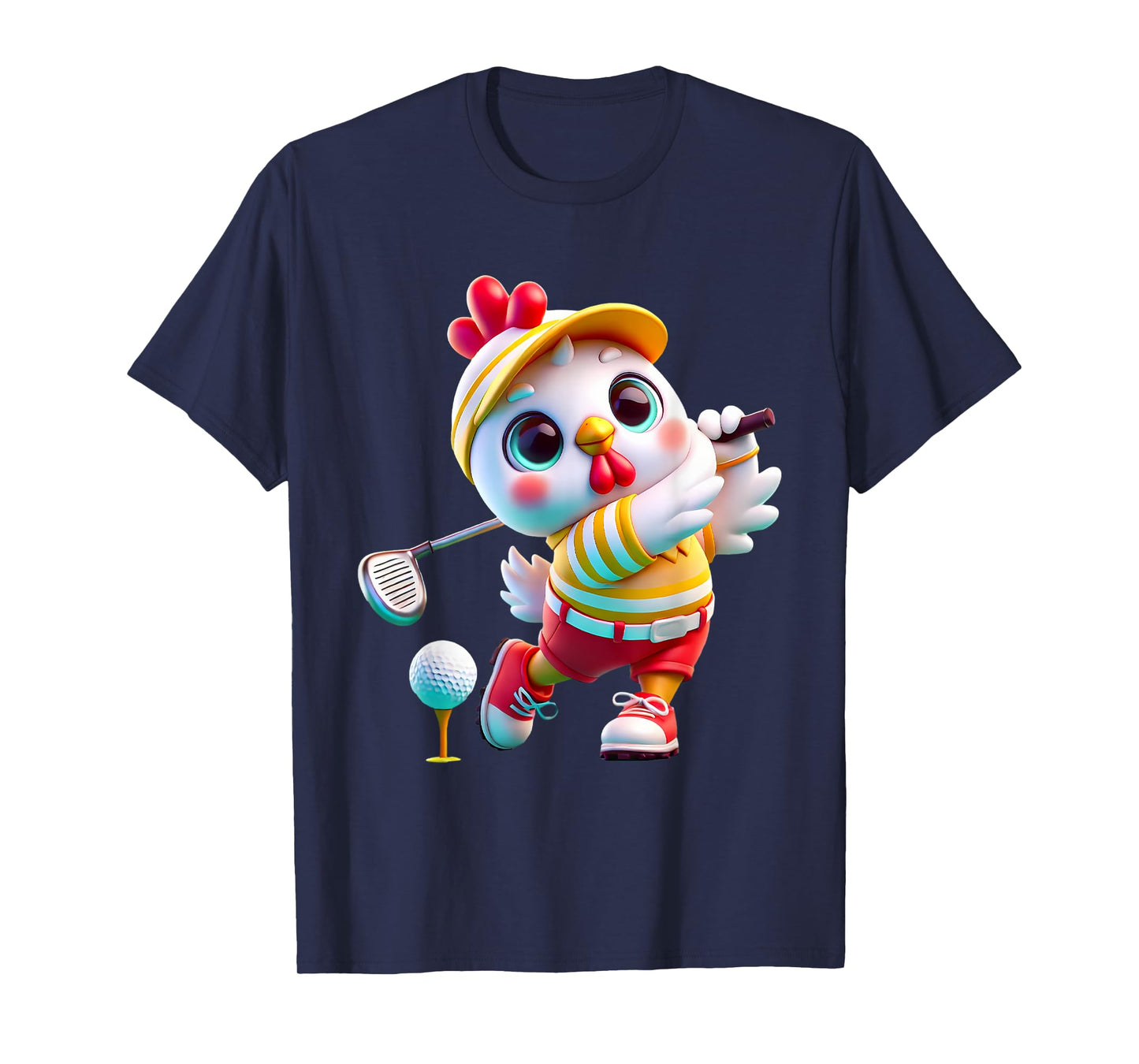 Cute Chicken Playing Golf Golfer Golfing Men Women Kids T-Shirt