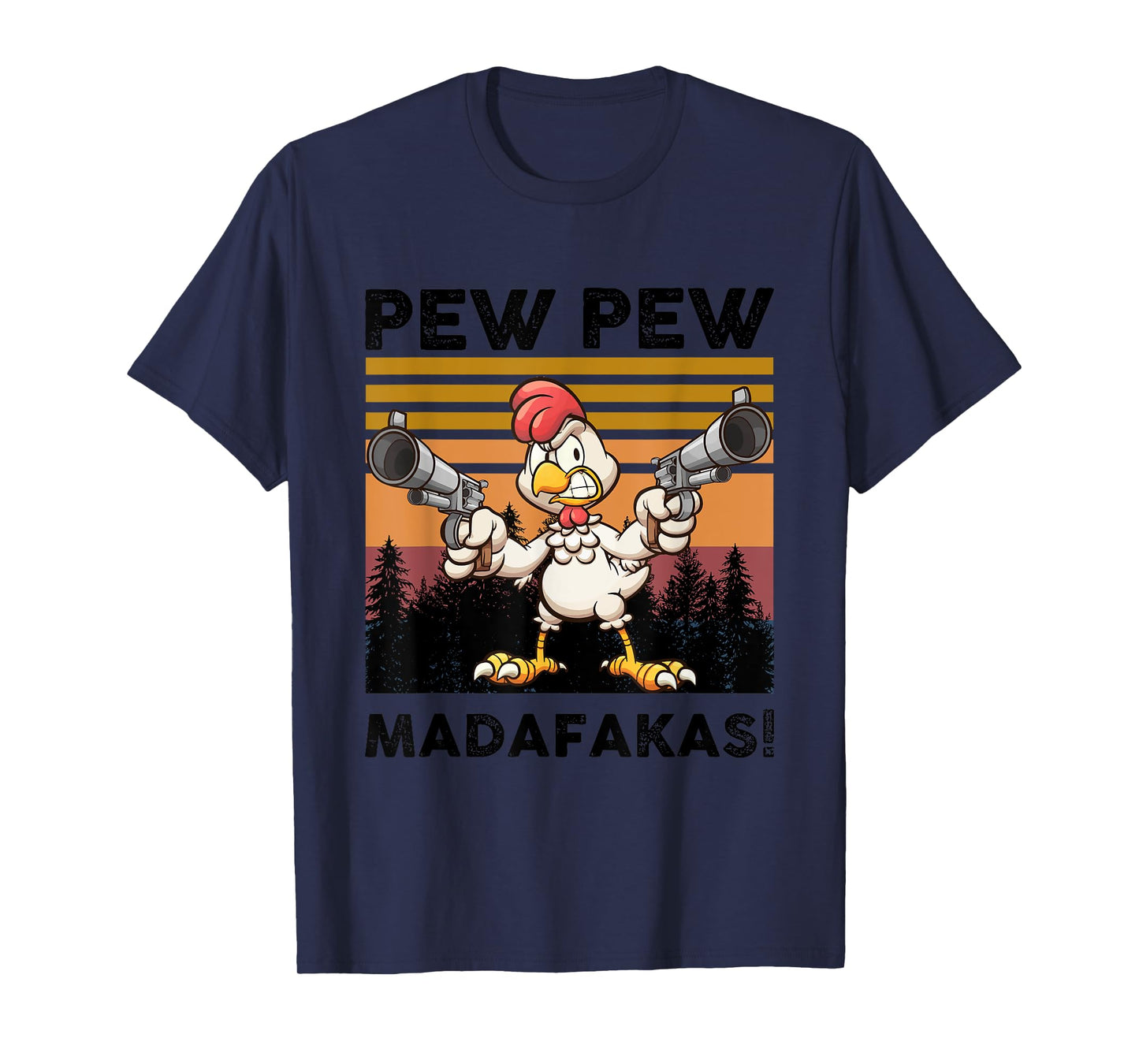 PEW Madafakas Turkey With Gun Retro Vintage Thanksgiving T-Shirt