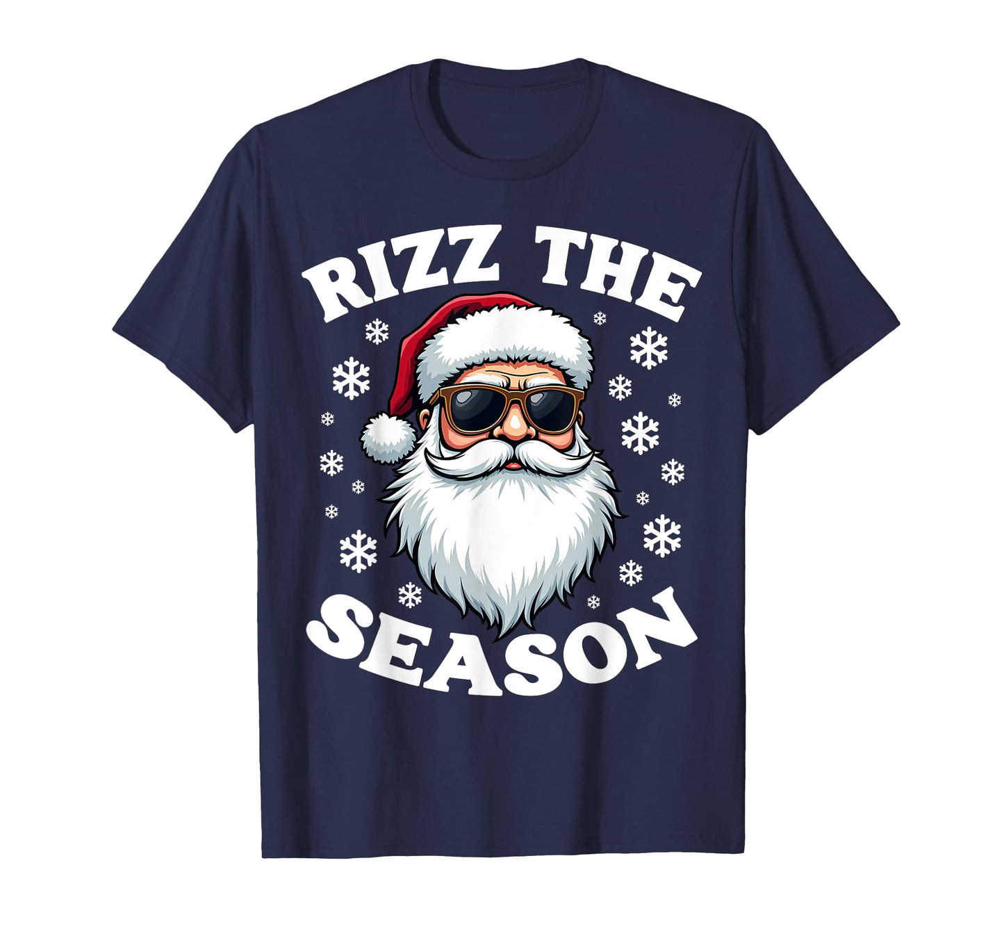 Rizz The Season Funny Christmas Charming Santa Silly Xmas T-Shirt