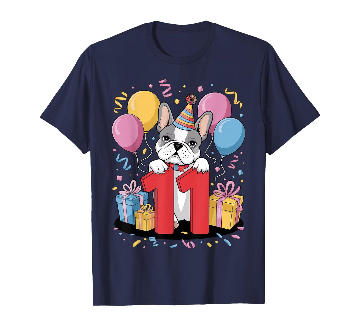 Frenchie 11th birthday kids 11 years eleven French Bulldog T-Shirt
