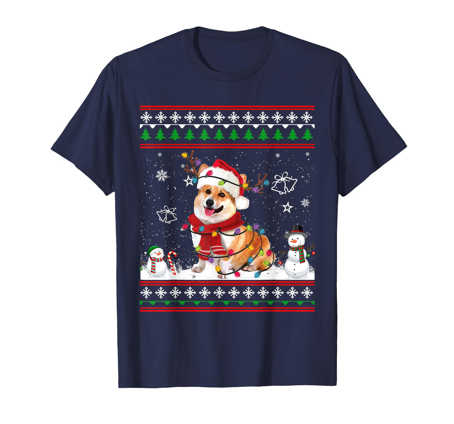 Corgi Christmas Ugly Sweater Funny Dog Lover Xmas T-Shirt