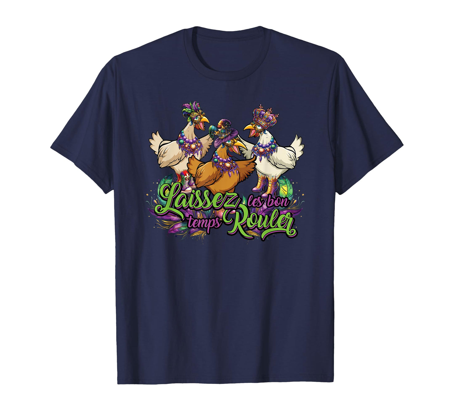 Mardi Gras Chicken Run Chicken Chase Fat Tuesday Carnival T-Shirt