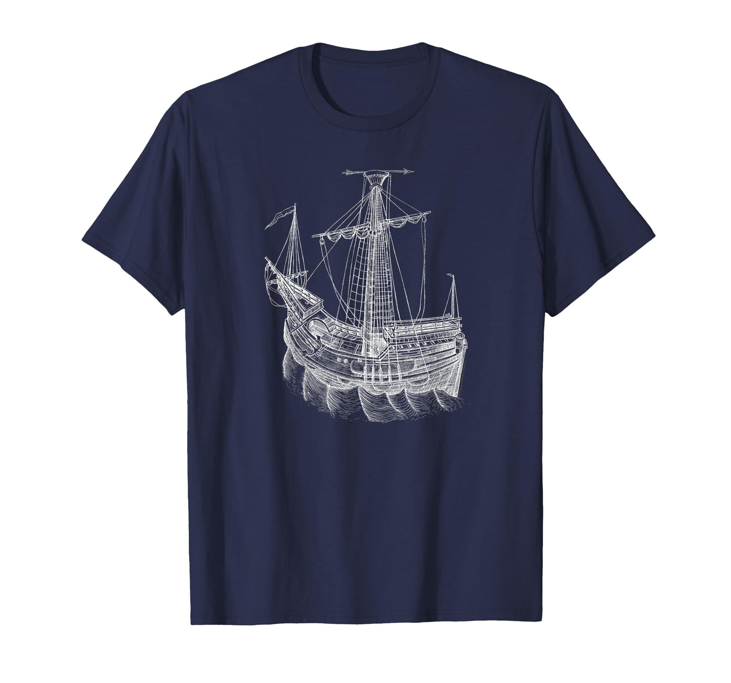Vintage Historical Sailing Ship Drawing Sailing Ship T-Shirt