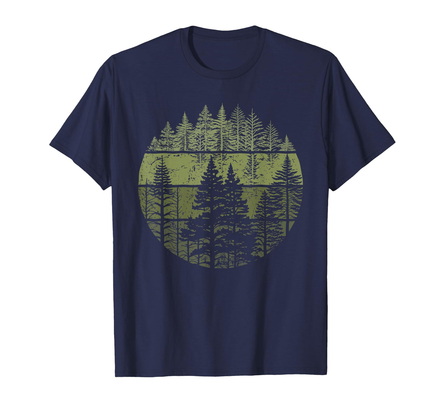 Retro Forest Trees Nature Outdoors Women Men Vintage Graphic T-Shirt