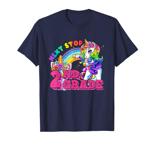 Next stop 2nd Grade Flossing Unicorn 2nd Grade Here I come T-Shirt