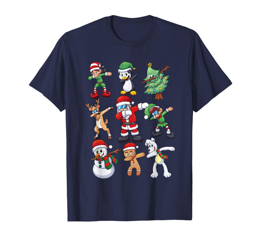 Christmas Shirt for Kids Boys Dabbing Santa Elves Xmas Gift T-Shirt