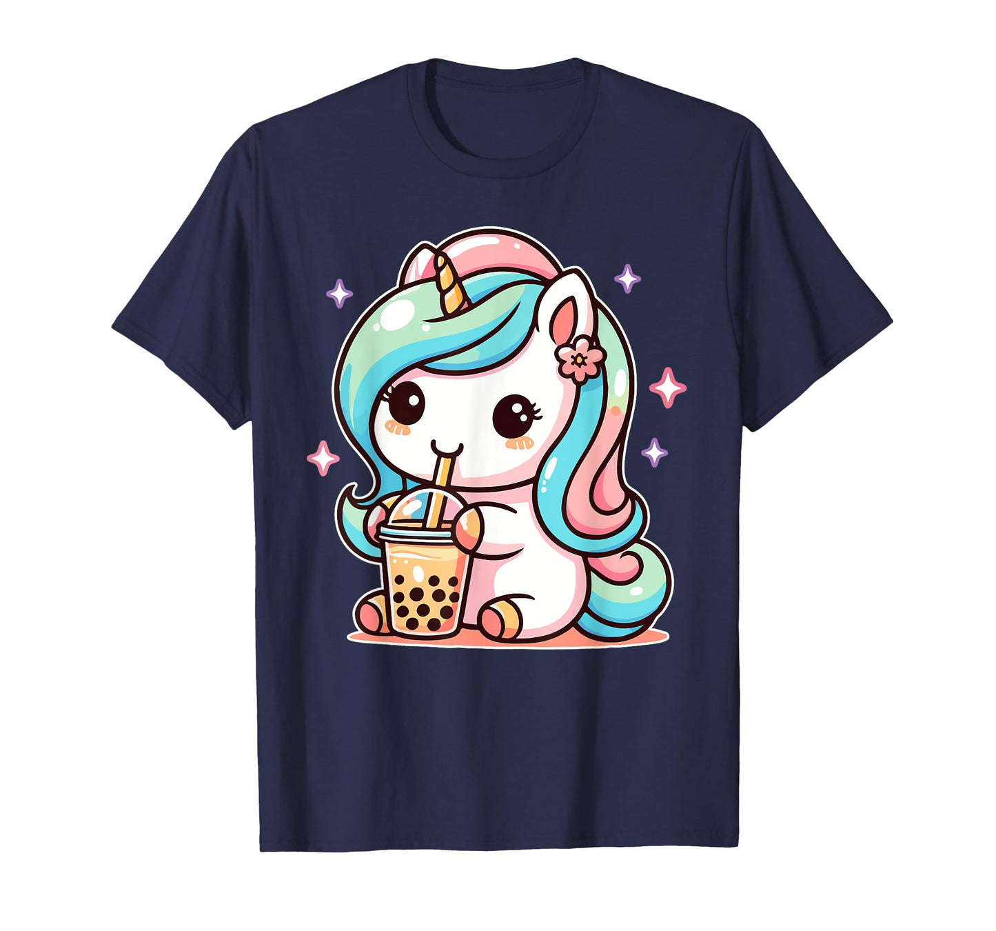 Milk Tea Unicorn Kawaii Unicorn Drinks Boba Tea Bubble Tea T-Shirt
