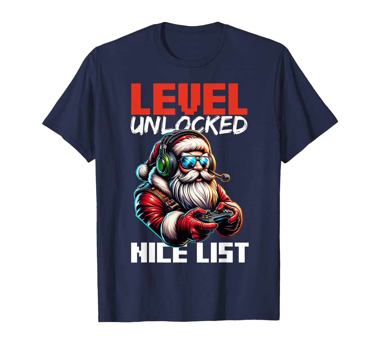 Christmas Gamer Boys Nice List Video Game Santa Xmas T-Shirt