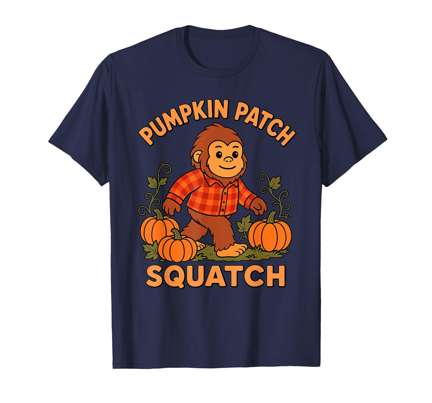 Pumpkin Patch Squatch Bigfoot Halloween Fall Kids Sasquatch T-Shirt