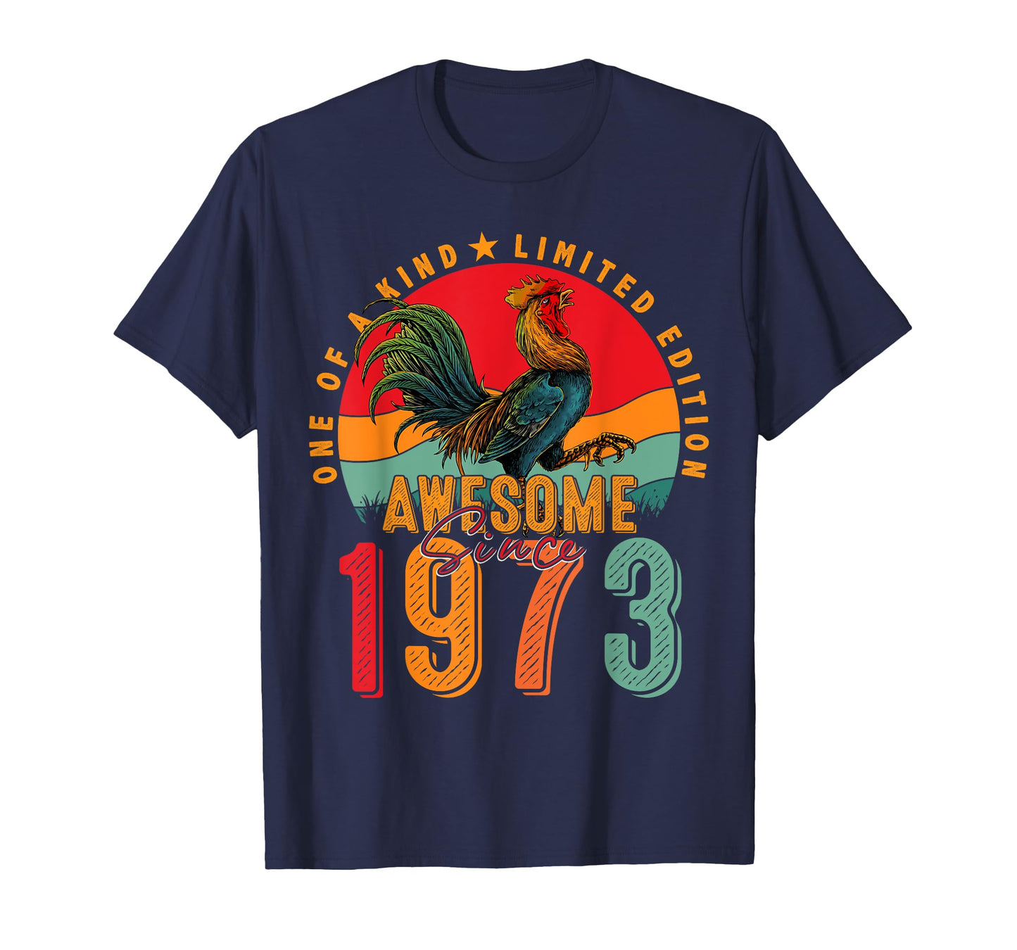 52nd Birthday Chicken Awesome Since 1973 Farmer 52 Years Old T-Shirt