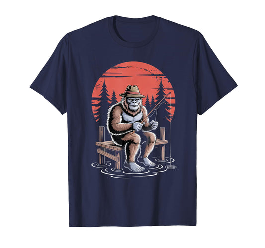 Big foot fishing Cool Fishing Fisherman Bigfoot Sasquatch T-Shirt