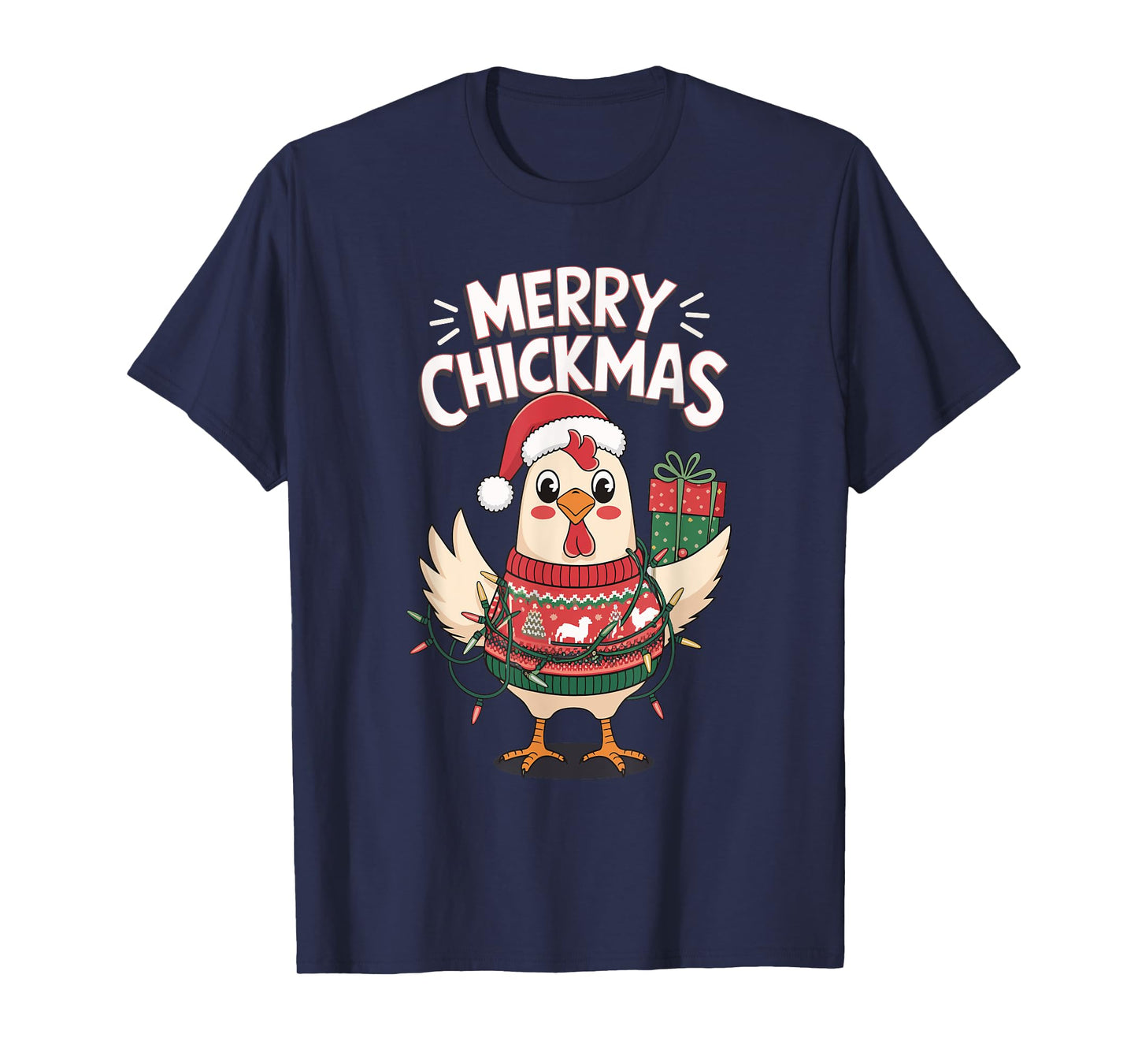 Merry Chickmas Christmas Chicken T-Shirt