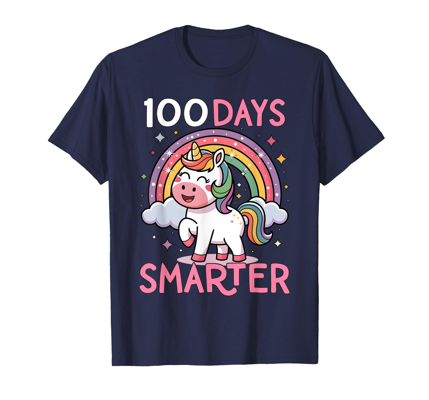 100 Days Smarter Unicorn Girls Teacher 100th Day of School T-Shirt