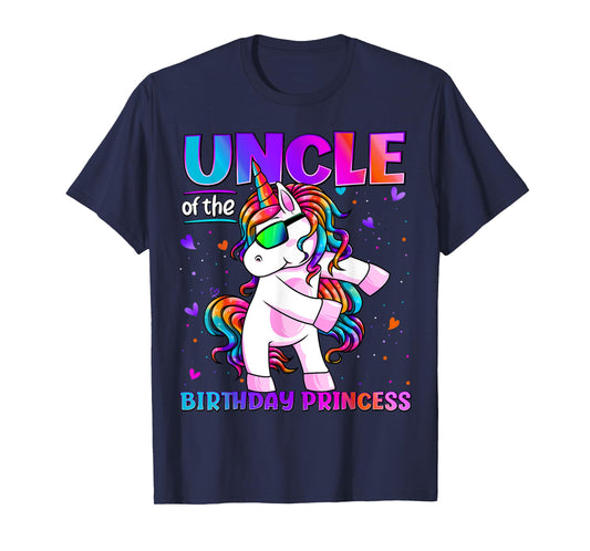 Uncle of the Birthday Princess Flossing Unicorn Uncle Mens T-Shirt