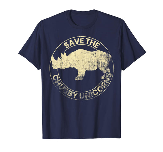 Save the Chubby Unicorns Funny Rhinoceros Animal Rights T-Shirt