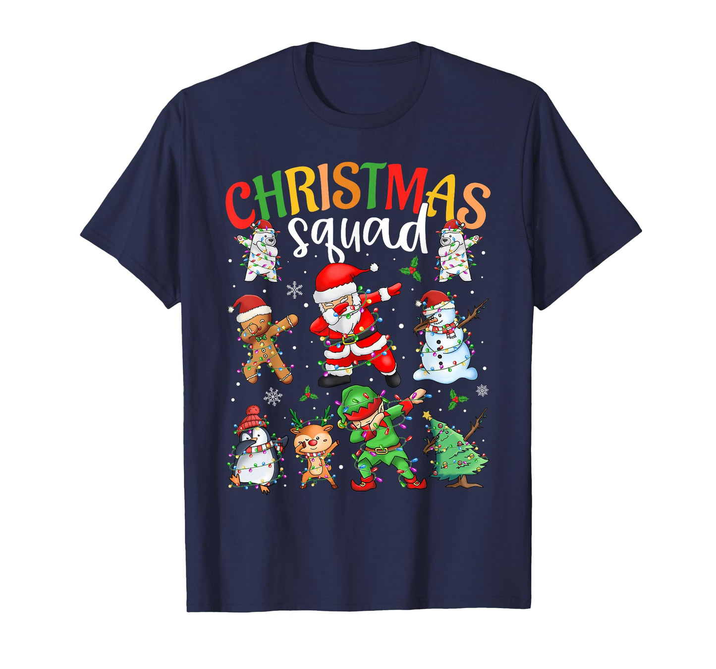 Christmas Squad Santa Dabbing Elf Family Matching Pajamas T-Shirt