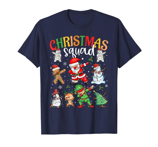 Christmas Squad Santa Dabbing Elf Family Matching Pajamas T-Shirt
