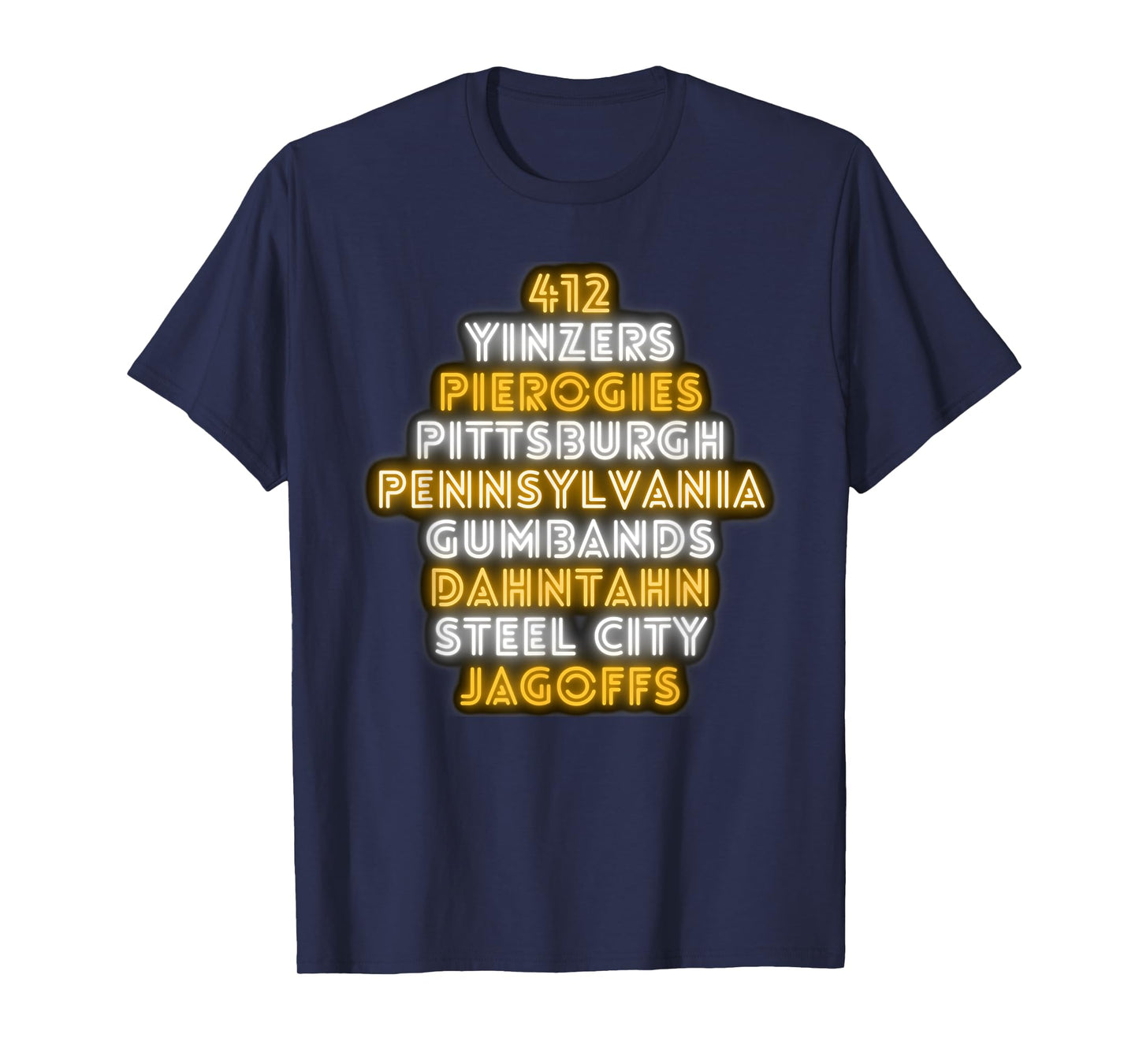 Pittsburgh 412 Jagoffs Yinzers Funny Retro T-Shirt