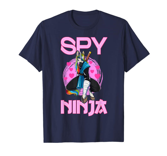 Spy Ninja Unicorn Gamer Rainbow Spione Samurai T-Shirt