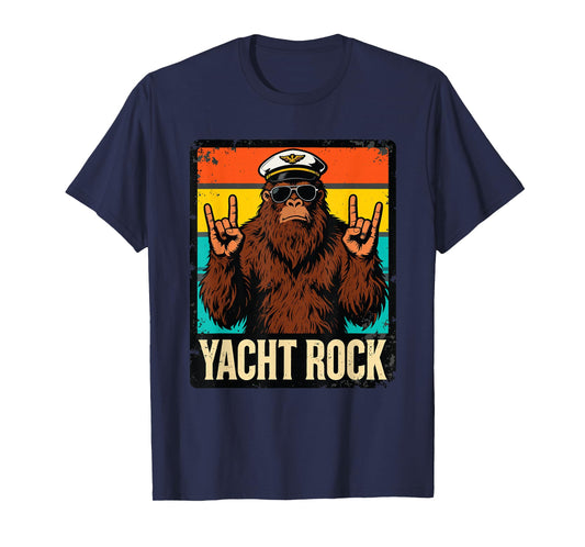 Funny Bigfoot Yacht Rock Boat Captain T-Shirt