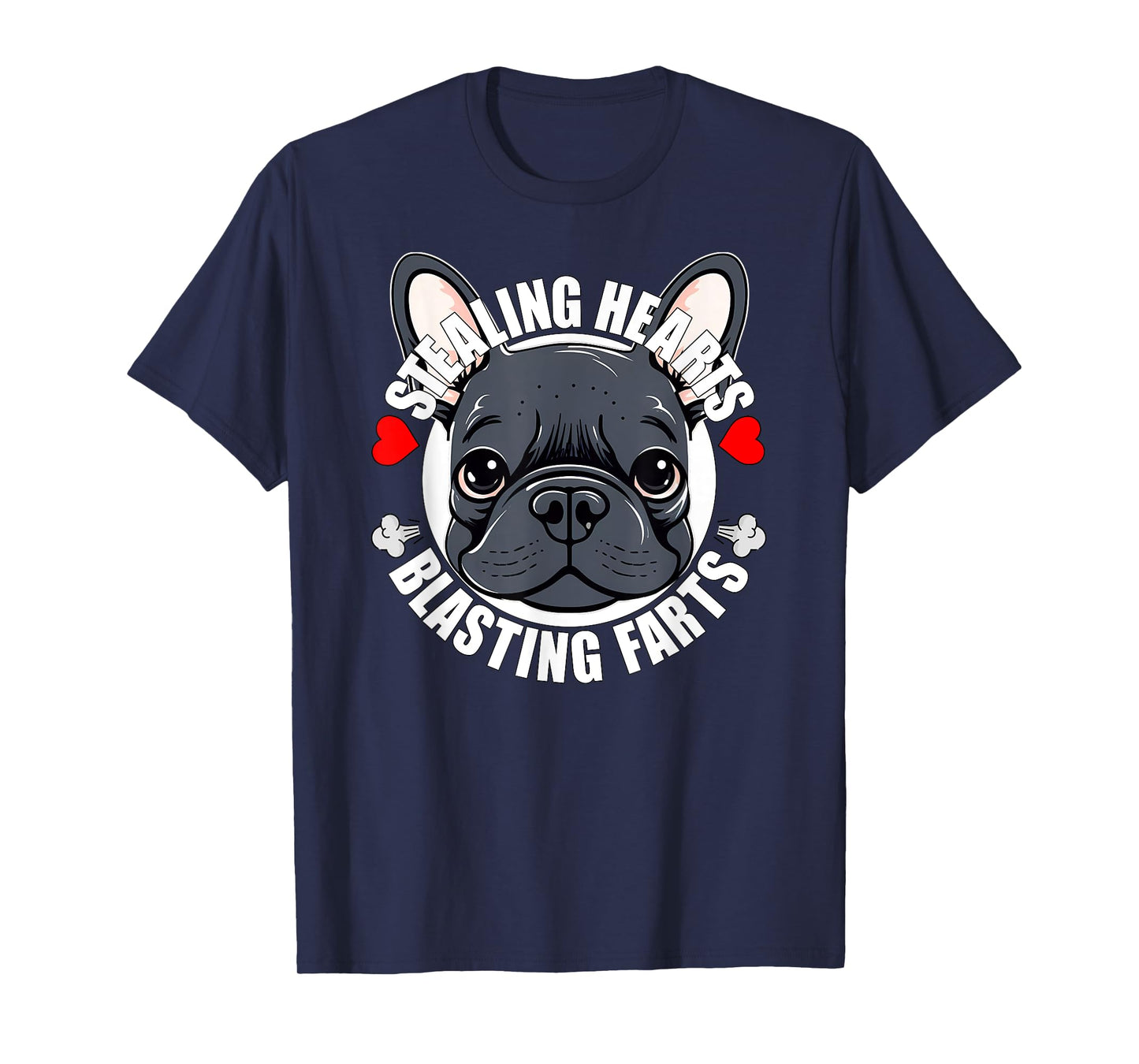 Funny Frenchie French Bulldog Stealing Hearts Blasting Farts T-Shirt