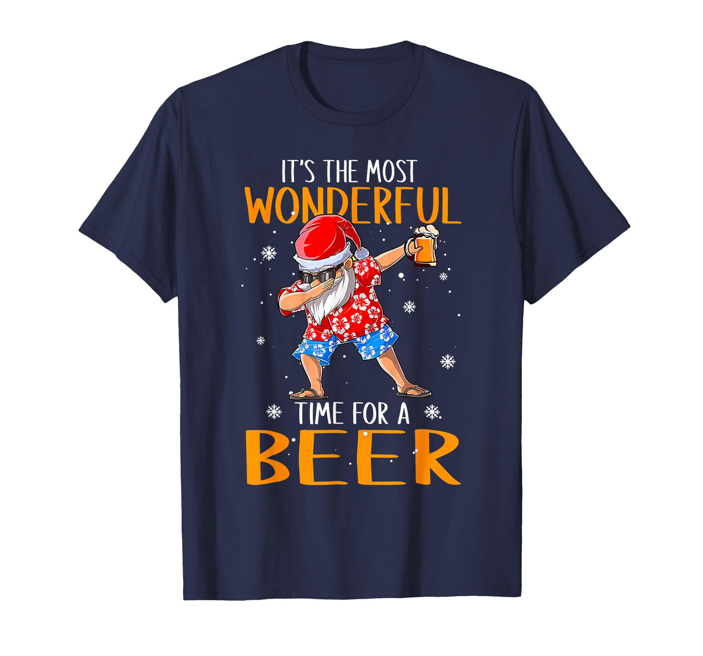 Funny Christmas in July Santa Hawaiian Wonderful Beer Lover T-Shirt