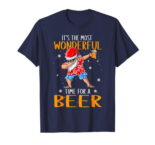 Funny Christmas in July Santa Hawaiian Wonderful Beer Lover T-Shirt