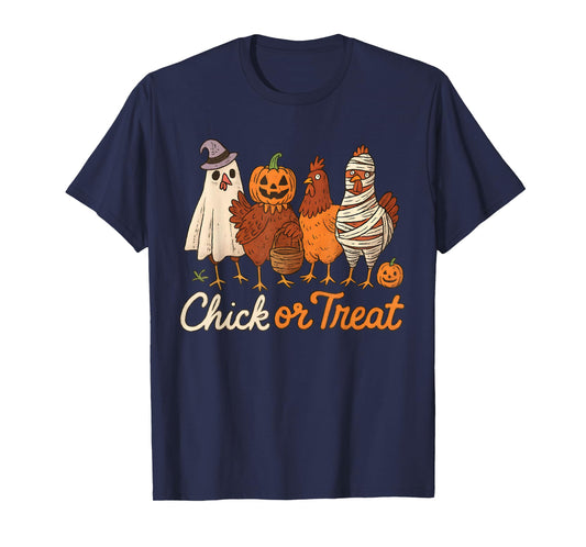 Chick Or Treat Halloween Witch Spooky Chicken T-Shirt
